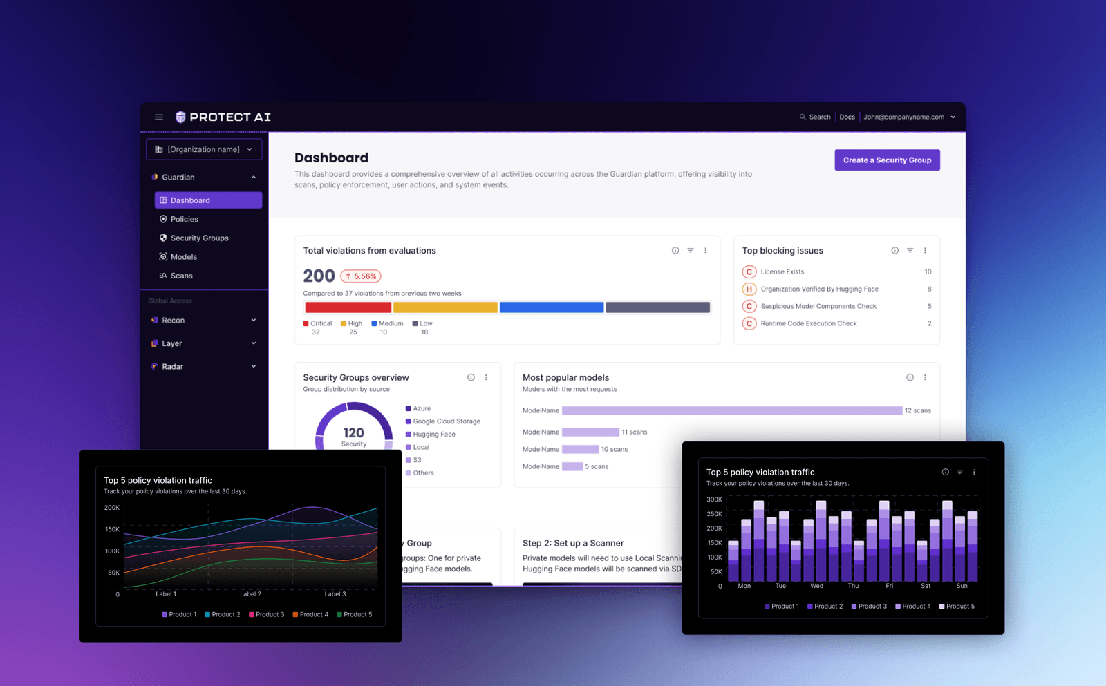 Guardian dashboard — Protect AI
